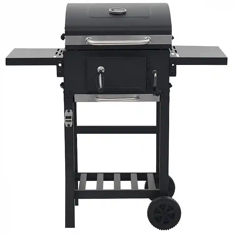 vidaXL Ψησταριά Κάρβουνου / BBQ Μαύρη με Κάτω Ράφι 44280