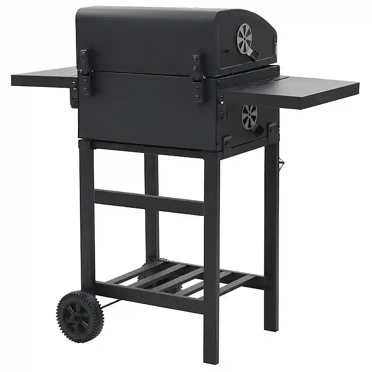 vidaXL Ψησταριά Κάρβουνου / BBQ Μαύρη με Κάτω Ράφι 44280