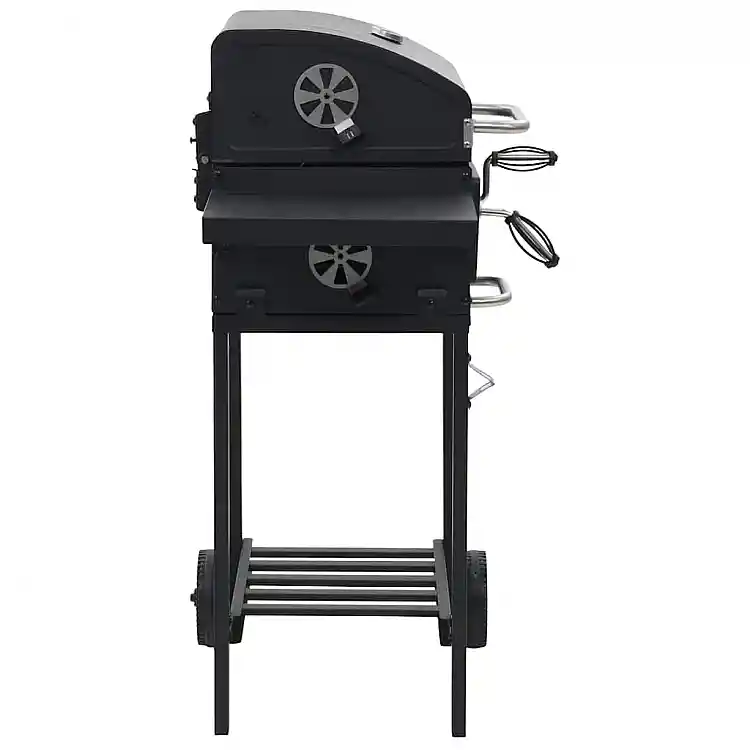 vidaXL Ψησταριά Κάρβουνου / BBQ Μαύρη με Κάτω Ράφι 44280