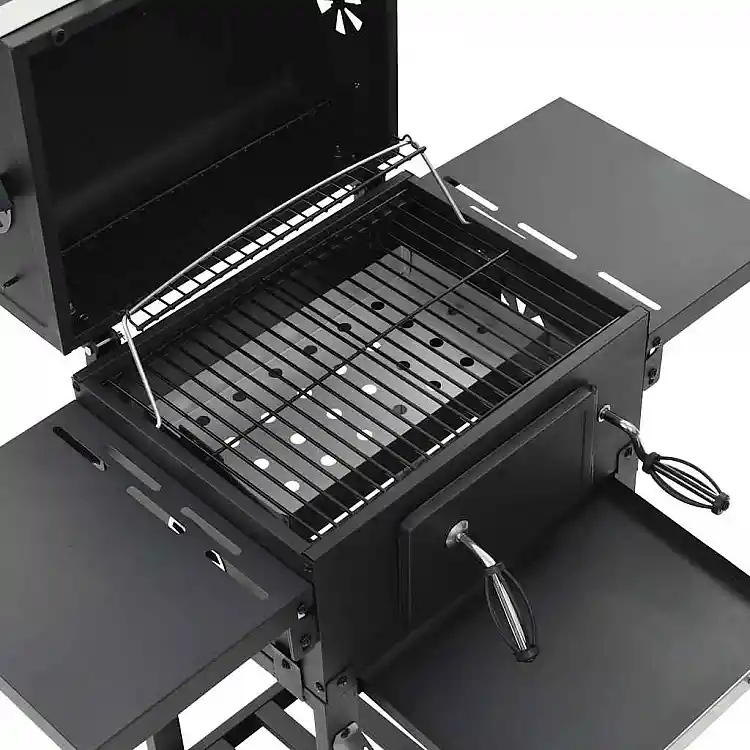 vidaXL Ψησταριά Κάρβουνου / BBQ Μαύρη με Κάτω Ράφι 44280