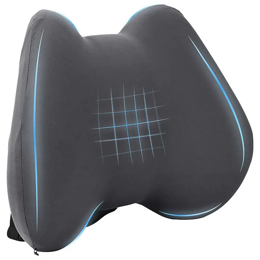 vidaXL Μαξιλάρι Πλάτης Μονόχρωμο Γκρι 40 x 32 x 14 εκ Αφρός Μνήμης 42012709