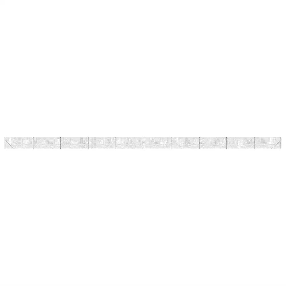 vidaXL Συρματόπλεγμα Περίφραξης Ασημί 0,8 x 25 μ. με Βάσεις Φλάντζα 154040