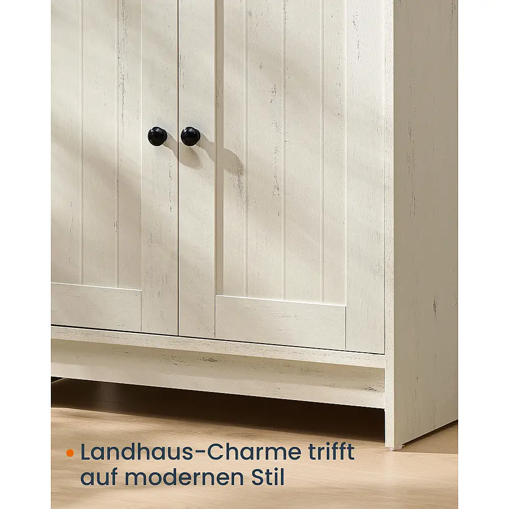 SONGMICS Ντουλάπι Μπάνιου Κάτω από τον Νιπτήρα, Ελεύθερης Τοποθέτησης, Ρυθμιζόμενο Ράφι, Ρουστίκ Λευκό BBC223WJ01