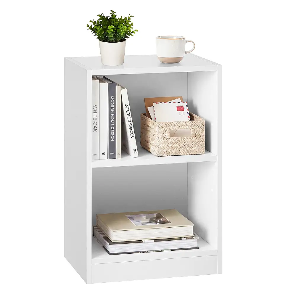 VASAGLE Κομοδίνο Custos με Ανοιχτά Ράφια και Ρυθμιζόμενο Ράφι, Λευκό LET666WB01