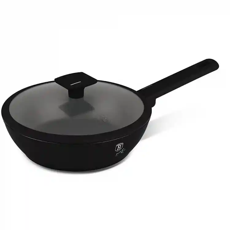 Berlinger Haus Τηγάνι Βαθύ 24cm με Καπάκι Αντικολλητικό για Επαγωγικές Εστίες, Matte Black Collection BH-8179N