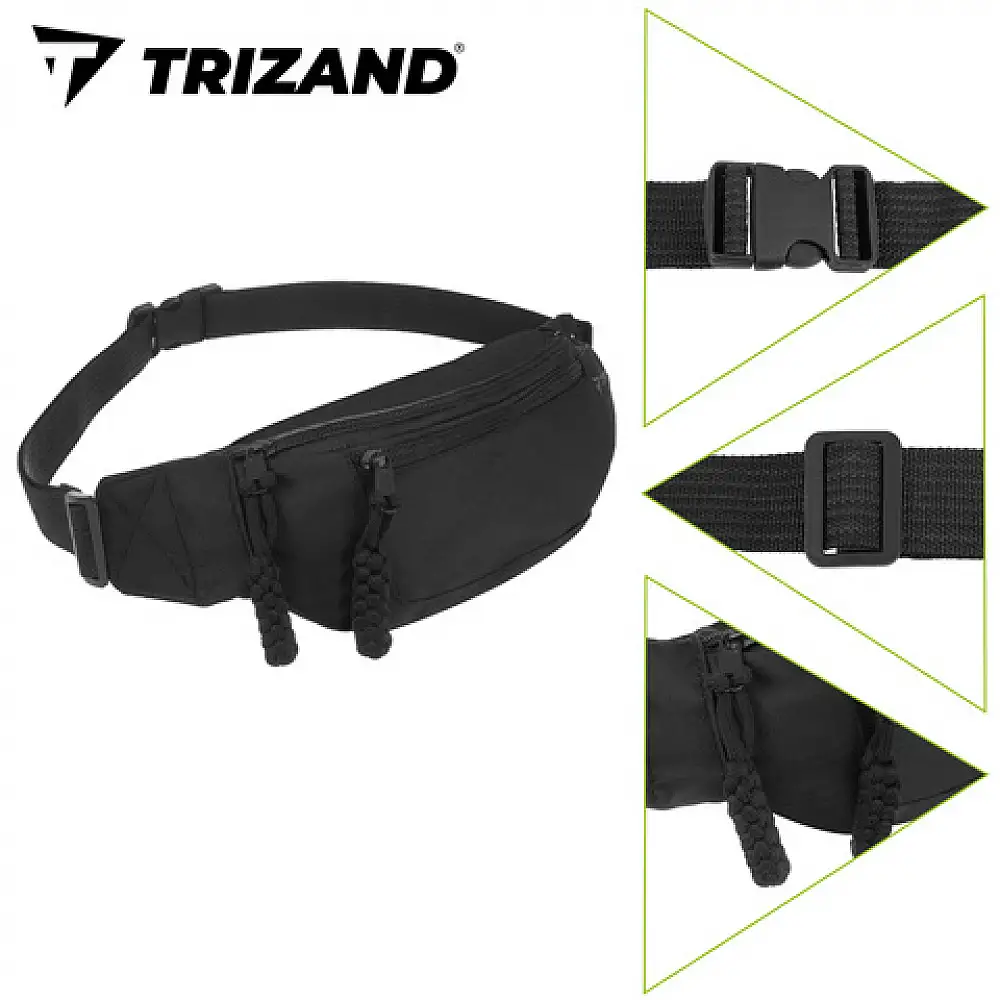 Trizand Τσαντάκι Μέσης Running Belt 2L Μαύρο Unisex 27408