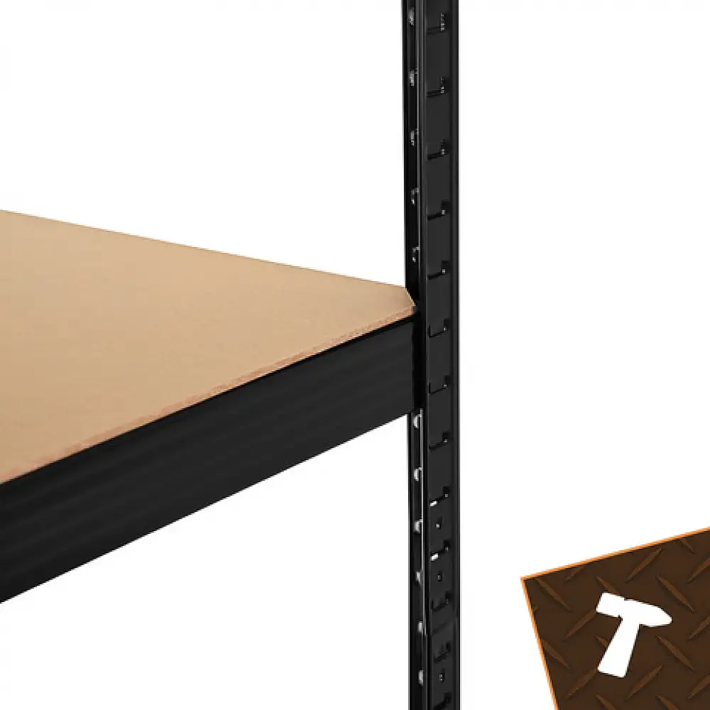 Bigstren Μεταλλική Ραφιέρα Αποθήκευσης Μαύρη 150x75x30 εκ. 5 Ράφια Βαρέως Τύπου 27341