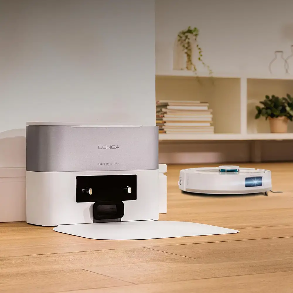 Cecotec Ρομποτική Ηλεκτρική Σκούπα Conga Y90 Pearl με Βάση Αυτόματης Εκκένωσης, Τεχνητή Νοημοσύνη, Λέιζερ Πλοήγηση, 25000Pa, 240’ Αυτονομία, Για Κατοικίδια, WiFi/Bluetooth, 3L CEC-127712