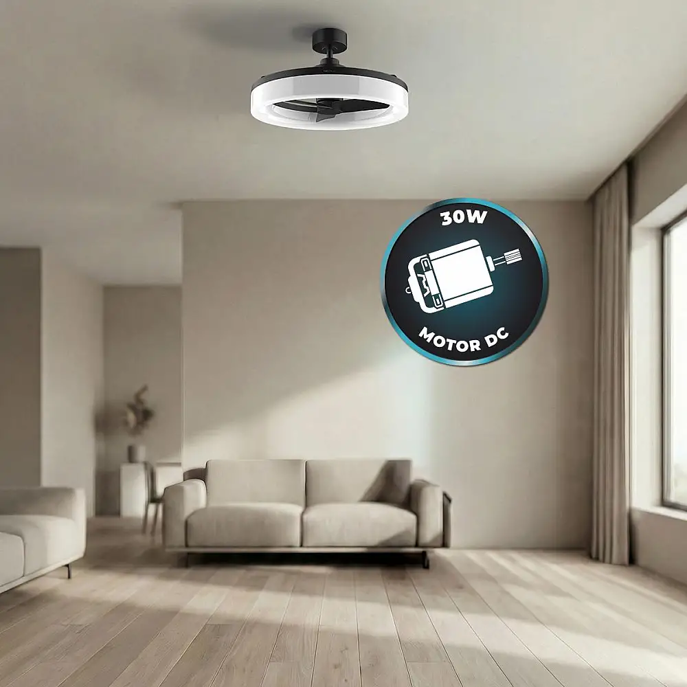Cecotec Ανεμιστήρας Οροφής EnergySilence LampAero 770 LightDesign με Φωτισμό LED, Κινητήρα DC 25W, Τηλεχειριστήριο, Χρονοδιακόπτη και 6 Ταχύτητες CEC-123447