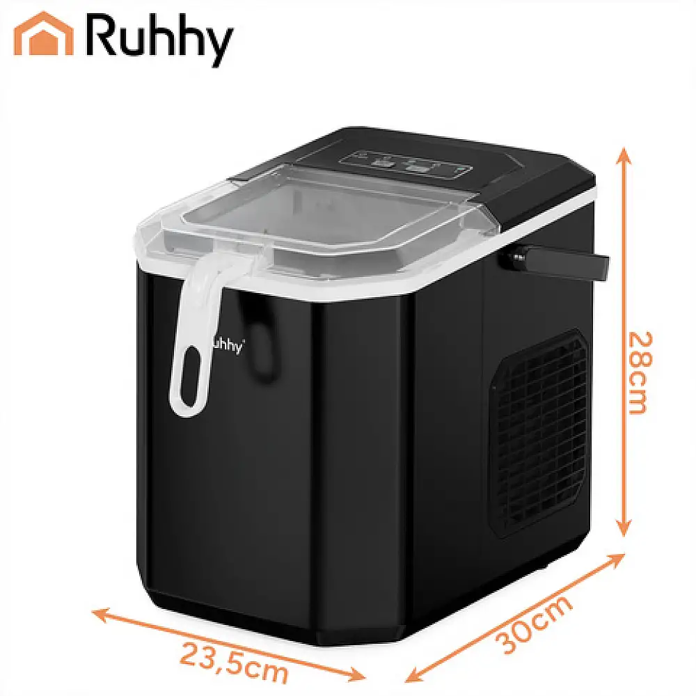 Ruhhy Παγομηχανή Black 1,2L, 12 kg/24ωρο, Ταχεία Παραγωγή Πάγου 27708