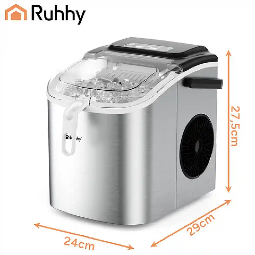Ruhhy Παγομηχανή Ασημί 1.2L 12kg/24h 27709