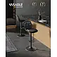 VASAGLE Σετ 2 Ρυθμιζόμενα Σκαμπό Bar 44 x 48 x 112 εκ. με Πλάτη & Περιστρεφόμενο Κάθισμα – Μαύρο LJB095B01