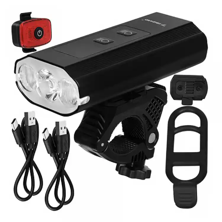 Trizand Φως Ποδηλάτου LED 1300lm με Πίσω Φως, Powerbank, USB-C, IP65 27800