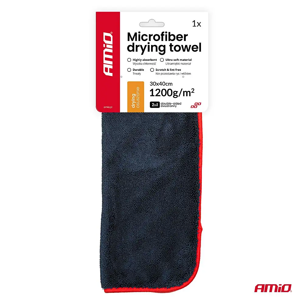 AMIO Πετσέτα στεγνώματος από μικροΐνες 1200gsm 30x40cm 04491