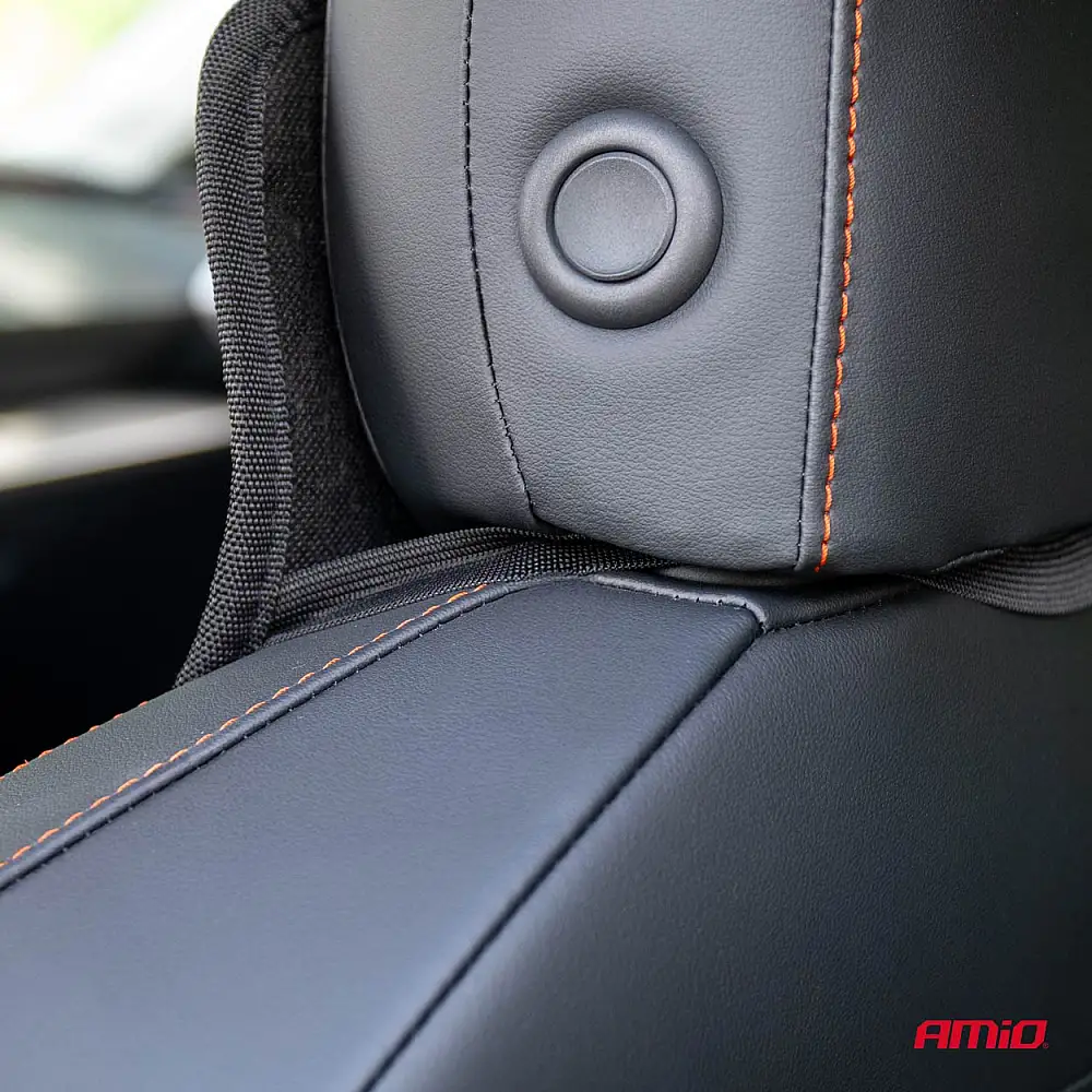 AMIO Κάλυμμα Καθίσματος Αυτοκινήτου με οσφυϊκή υποστήριξη 45x120cm CSM-16, Μαύρο 04429