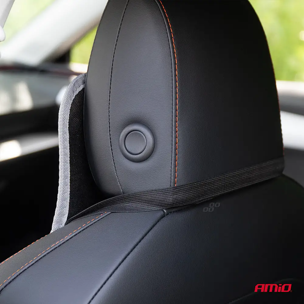 AMIO Κάλυμμα Καθίσματος Αυτοκινήτου με οσφυϊκή υποστήριξη 45x120cm CSM-17, Γκρι 04430