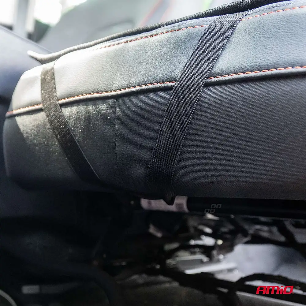 AMIO Κάλυμμα Καθίσματος Αυτοκινήτου με οσφυϊκή υποστήριξη 45x120cm CSM-17, Γκρι 04430