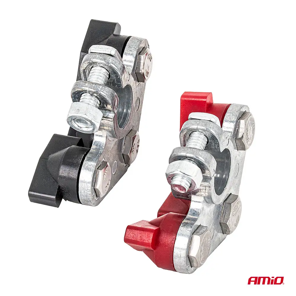 AMIO Σετ 2 τμχ Τερματικοί Ακροδέκτες Μπαταρίας ψευδαργύρου 800ΑΜΡ 04391