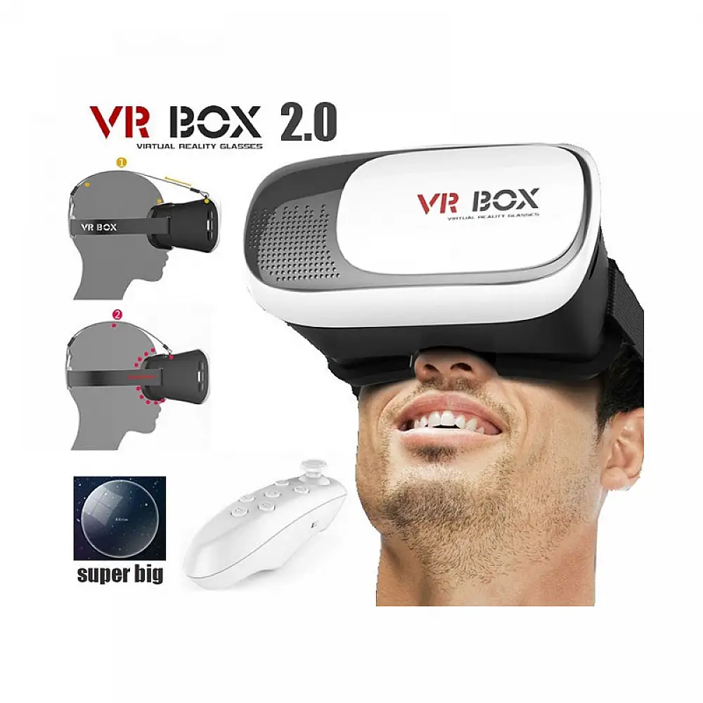 3D Γυαλιά Εικονικής Πραγματικότητας VRBOX V2.0 για Smartphones 4.7 - 6 με Bluetooth Χειριστήριο SPM VR-Glass