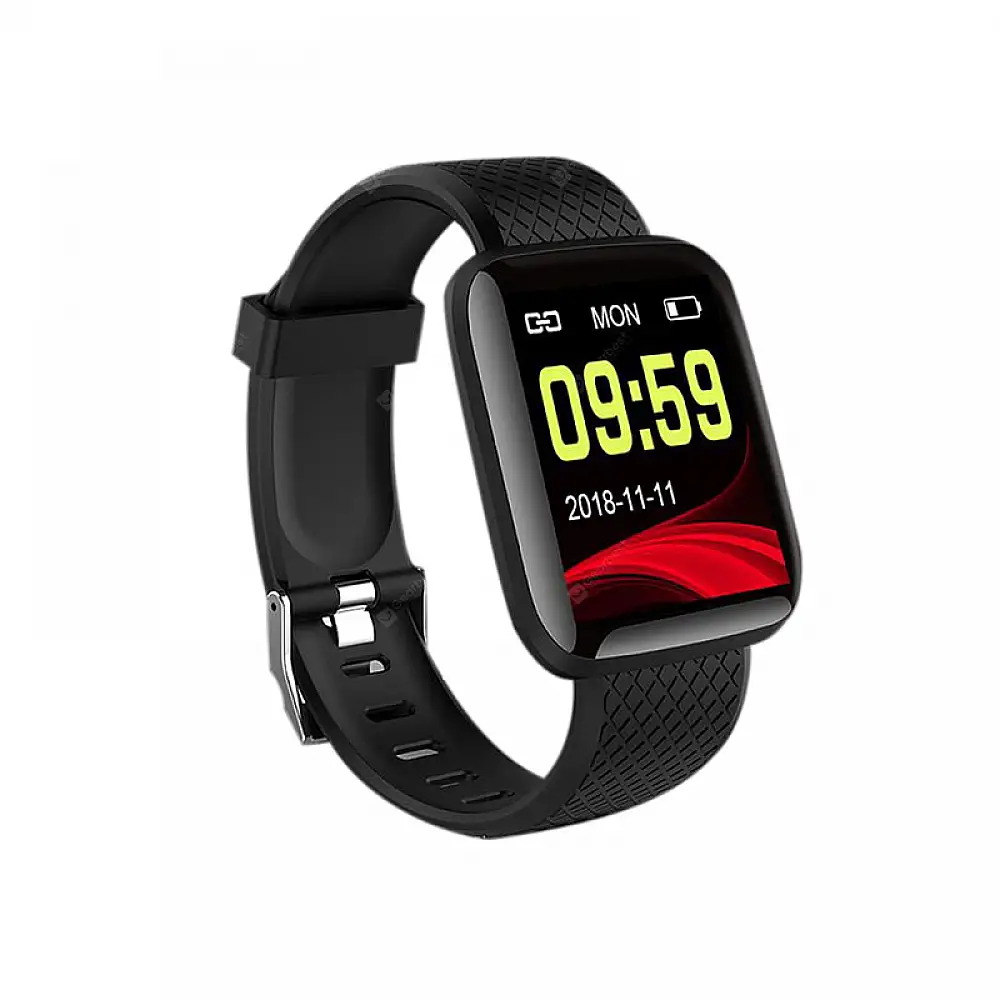 Smartwatch με Μετρητή Καρδιακών Παλμών Χρώματος Μαύρο Smart Band 116 SPM M116