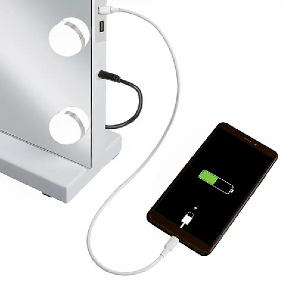 Soulima Καθρέπτης Μακιγιάζ Τοίχου 58x46cm με Ρυθμιζόμενο Φωτισμό LED 26129