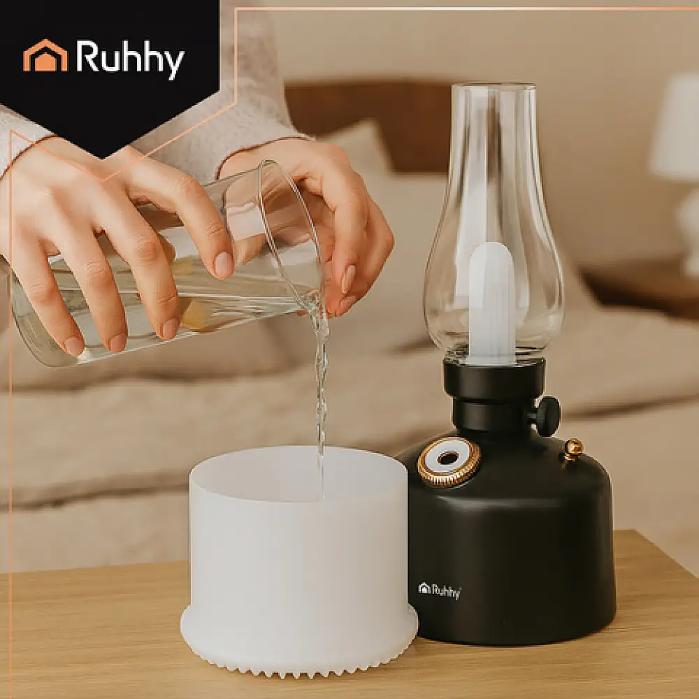 Ruhhy Συσκευή Αρωματοθεραπείας 280ml με Φωτιστικό LED USB και Χρονοδιακόπτη 22x9.5 εκ. 26454