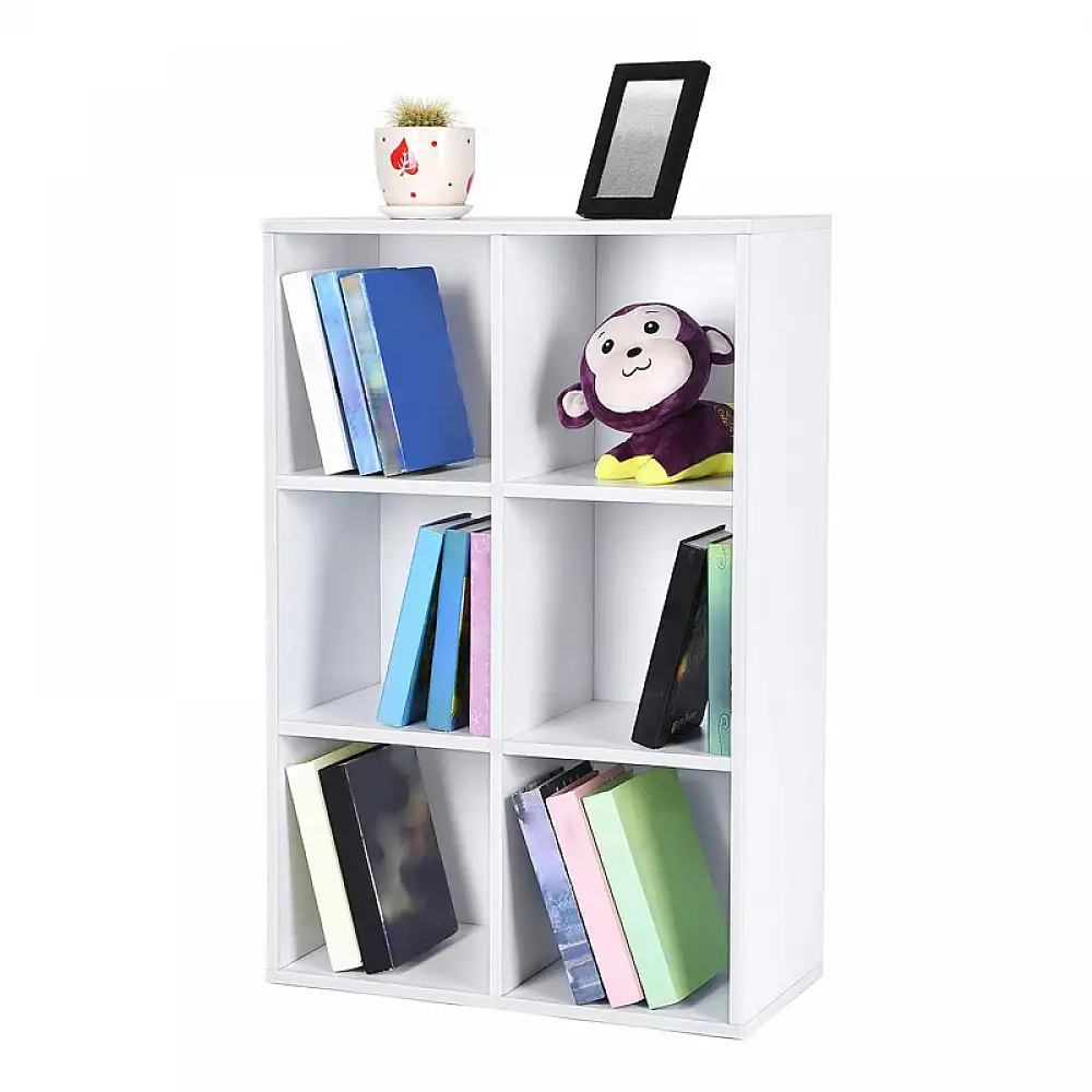 Ξύλινη Βιβλιοθήκη με 6 Ράφια 65.5 x 30 x 97.5 cm Χρώματος Λευκό VASAGLE LBC203D