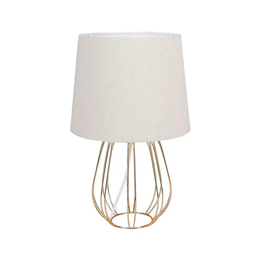 Ostaria Λάμπα Μεταλλική 'LucioLes' Μπεζ- Χρυσή H41cm -37536