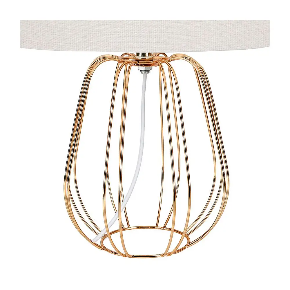 Ostaria Λάμπα Μεταλλική 'LucioLes' Μπεζ- Χρυσή H41cm -37536