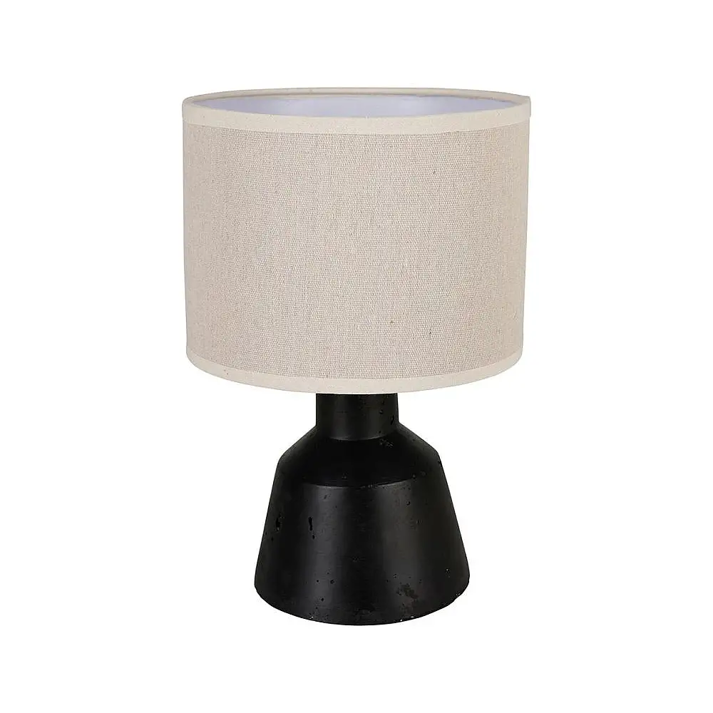 Ostaria Λάμπα Τσιμέντου Λινό 'Portland' Μαύρο Μπεζ H29.5cm -37531