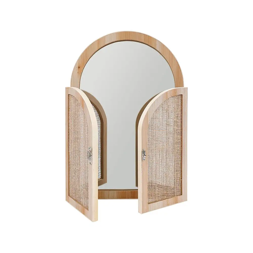 Ostaria Καθρέφτης Ξύλινος Mdf με Φυσικό Φινίρισμα σε Κουτί Kraft -37070