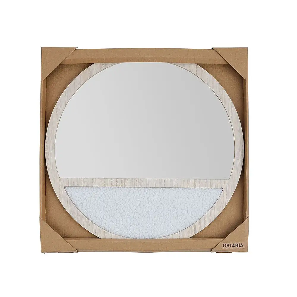 Ostaria Καθρέφτης mdf Sherpa 'Otawa' Φυσικός με Κράφτ Κουτί -36804