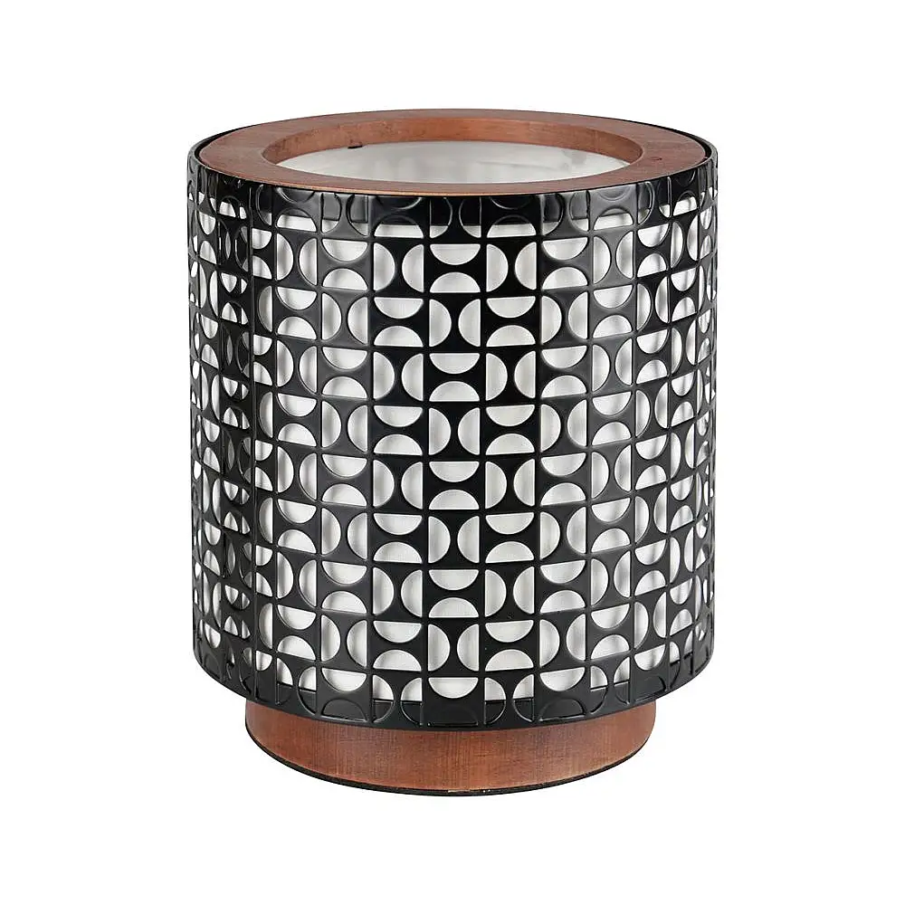 Ostaria Λάμπα Ξύλο Μέταλλο Βαμβάκι 'Arsène' Καφέ Μαύρο Λευκό - Ξύλο Πιστοποιημένο Fsc® -36936