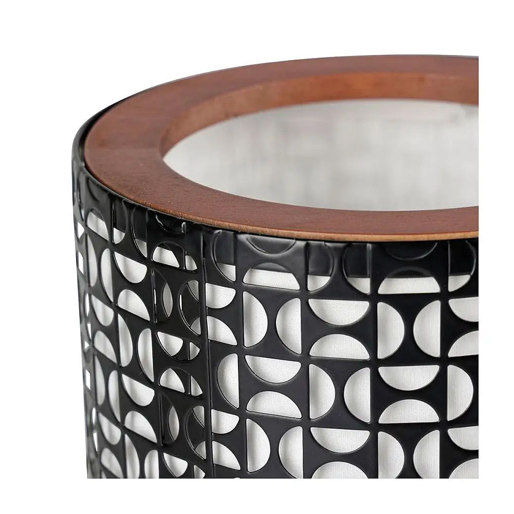 Ostaria Λάμπα Ξύλο Μέταλλο Βαμβάκι 'Arsène' Καφέ Μαύρο Λευκό - Ξύλο Πιστοποιημένο Fsc® -36936