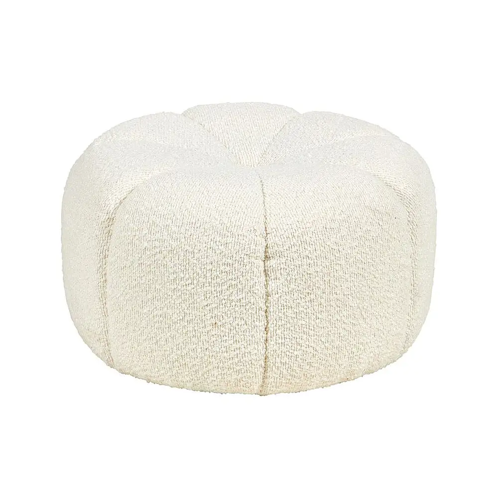 Ostaria Πουφ Ξύλο Πολυεστέρας Λευκό 'Pola' -36866