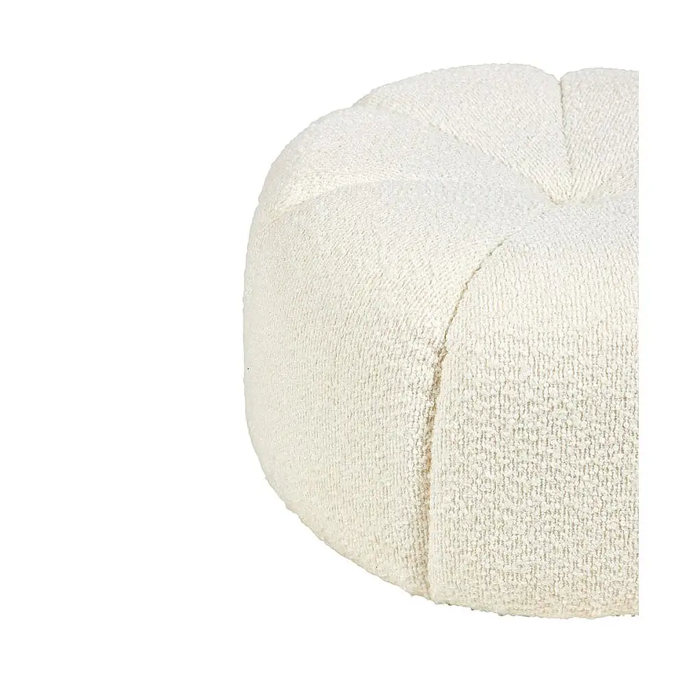 Ostaria Πουφ Ξύλο Πολυεστέρας Λευκό 'Pola' -36866