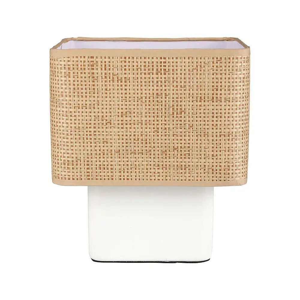 Ostaria Τετράγωνη Κεραμική Λάμπα 'Hako' Μπεζ Λευκή -36929