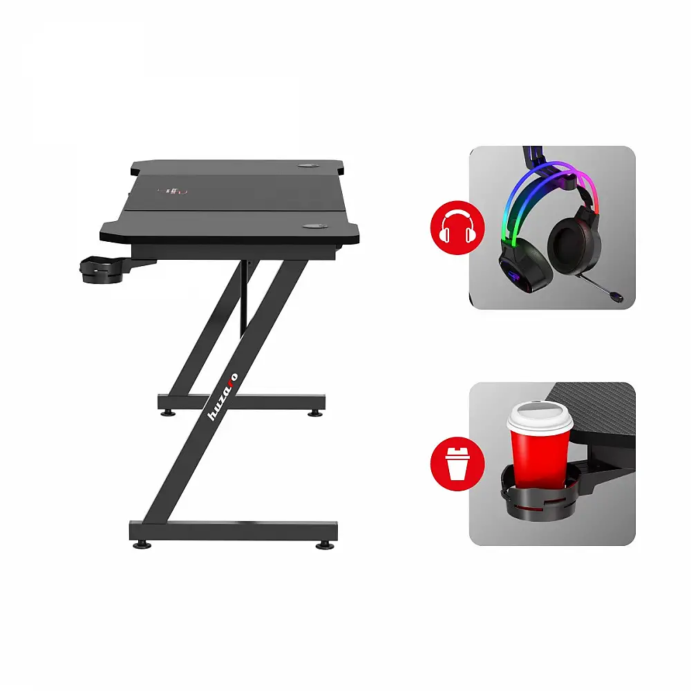 Huzaro Γραφείο Gaming Hero 4.8 Black με Διαστάσεις 120x70 εκ. 5903796016277