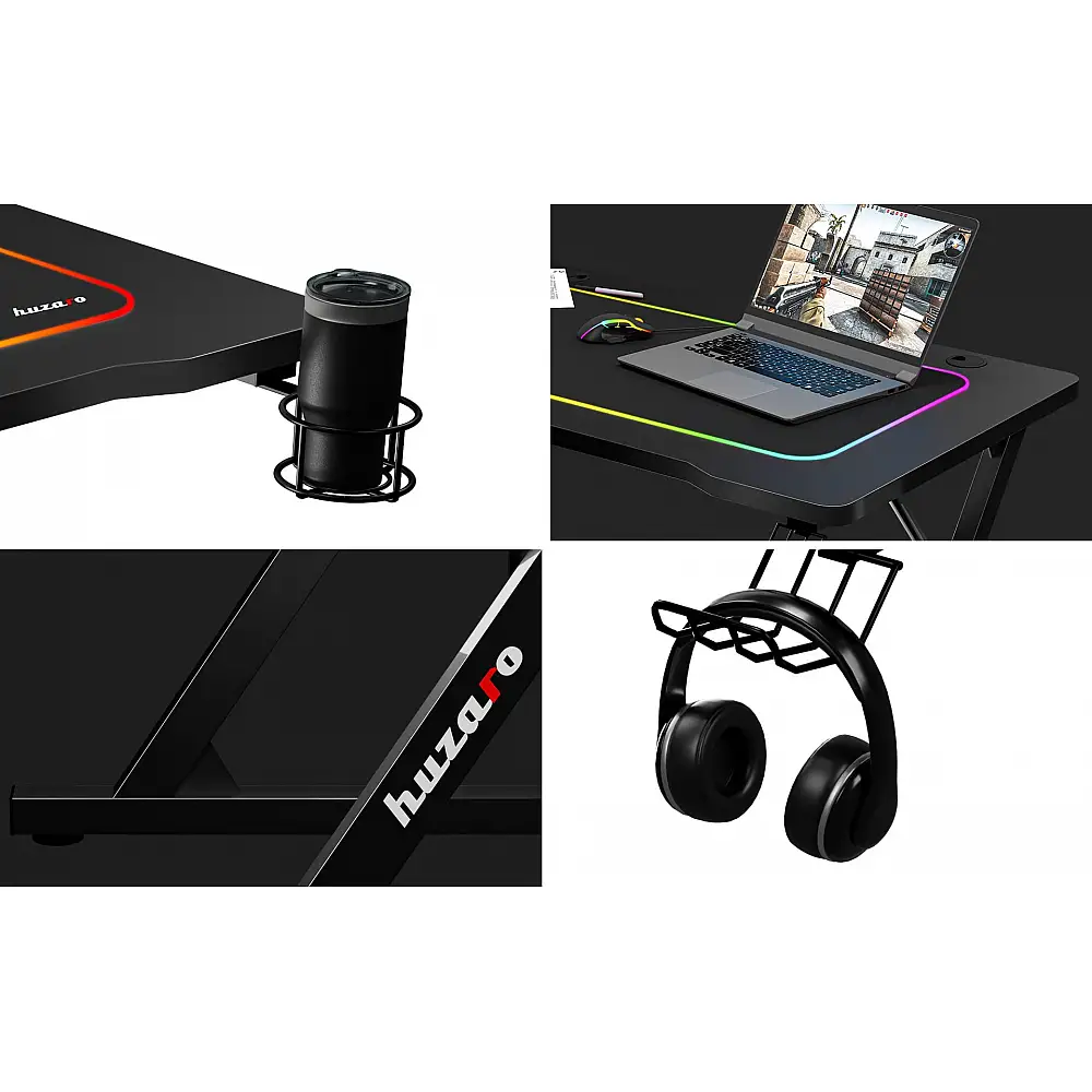 Huzaro Gaming Γραφείο Huzaro Hero 1.8 Μαύρο 100 x 60 εκ 5903796010923