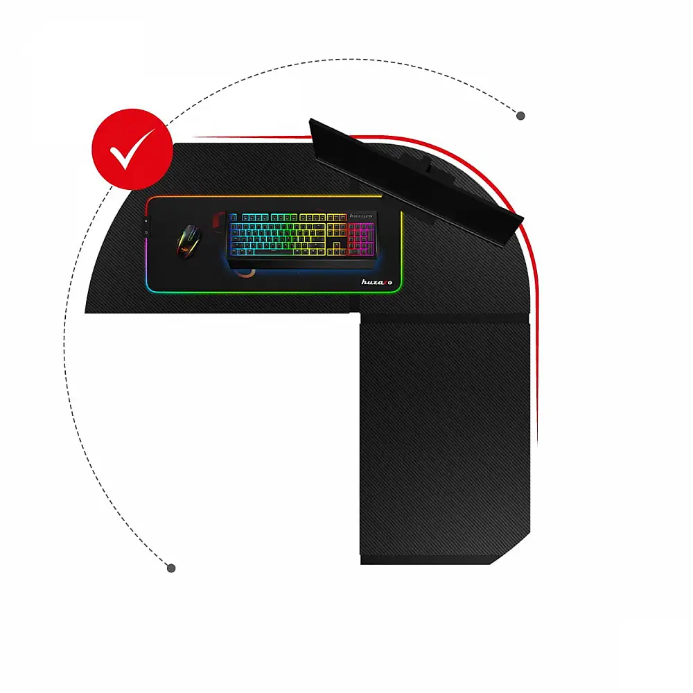 Huzaro Γραφείο Gaming 147x112 cm Hero 6.0 Μαύρο 5903796011296