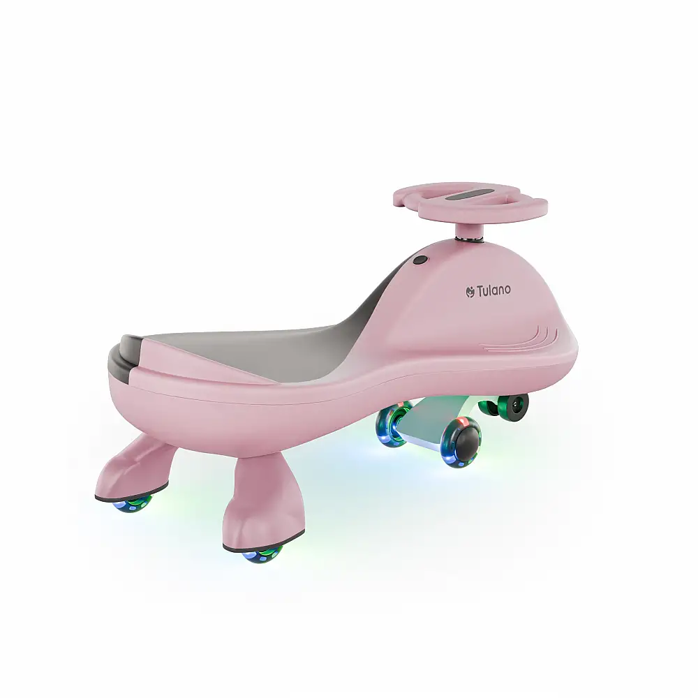 Tulano Παιδικό Ποδοκίνητο Όχημα LED FOCUS 35 με τιμόνι 360° Ροζ 5903796019681