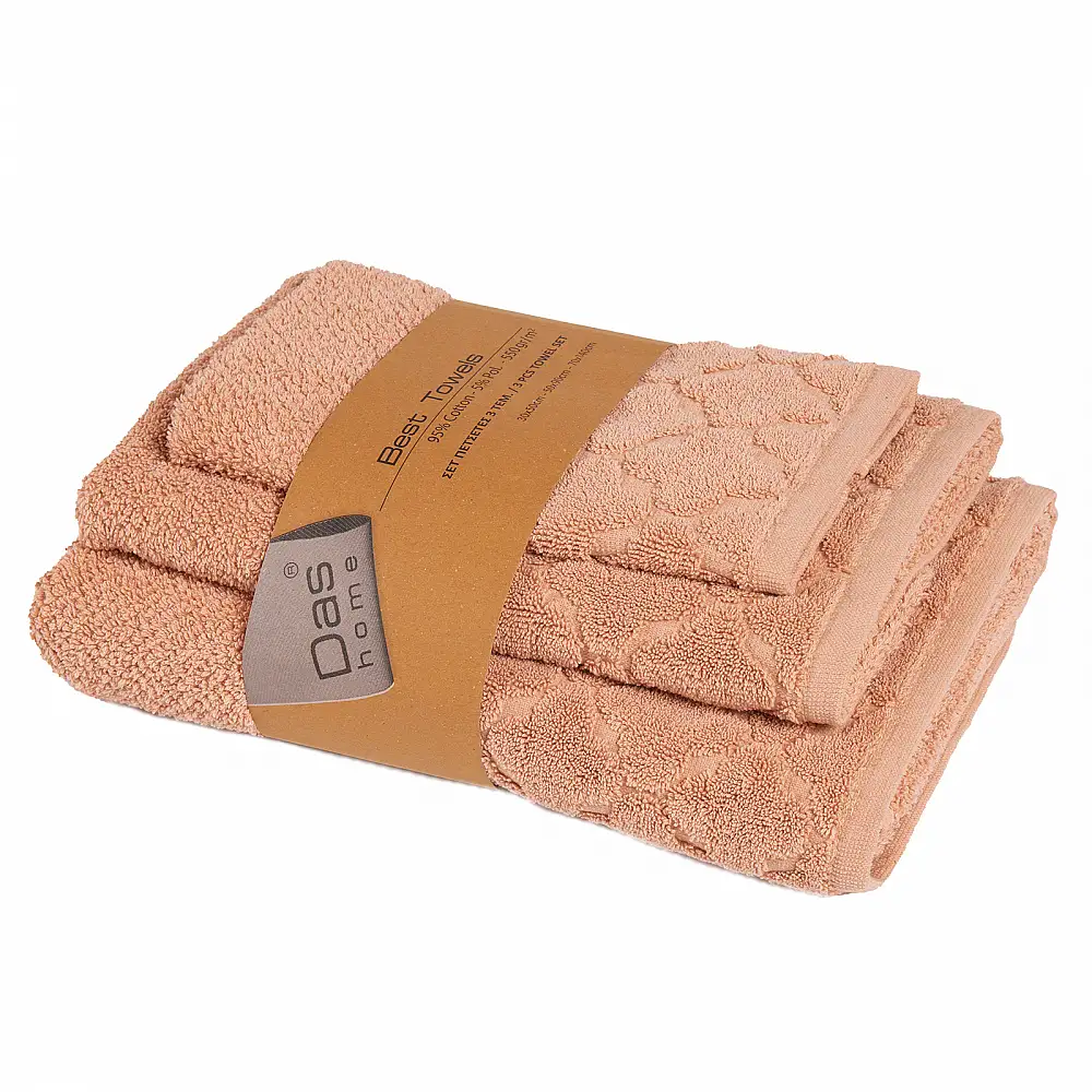 DAS HOME Σετ Πετσέτες 3 Τεμαχίων Best 0793 Salmon 530708180793