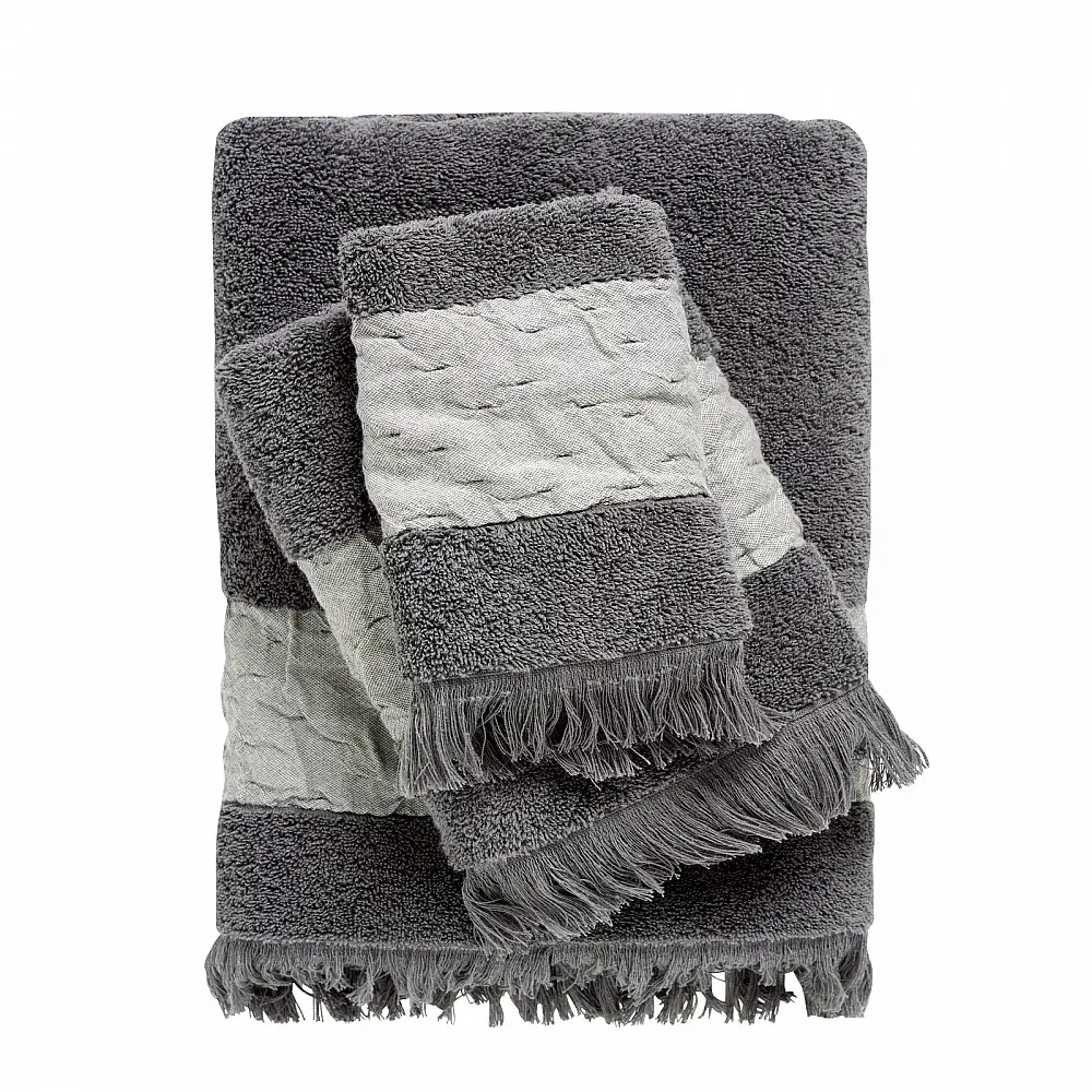 DAS HOME Σετ Πετσέτες 3 Τεμάχια Daily 0746 Dark Γκρι 530708180746