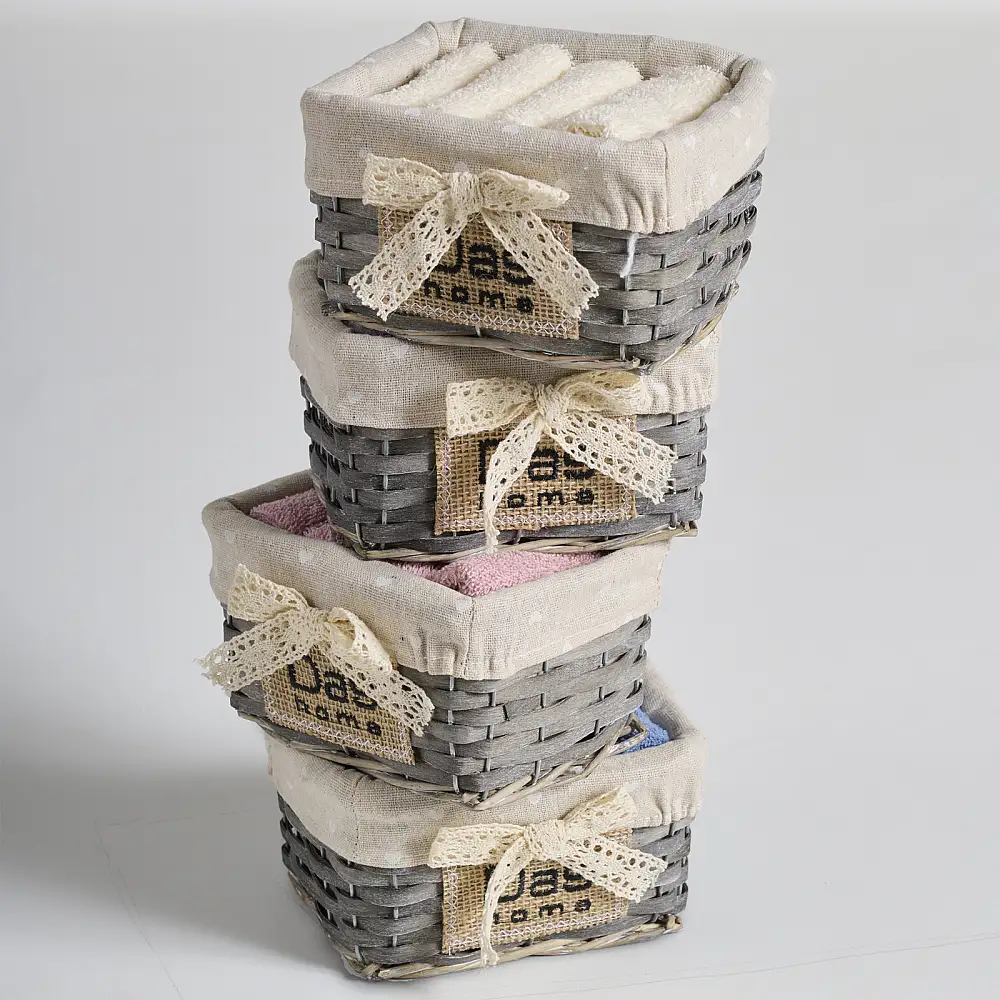 DAS HOME Σετ Πετσέτες 4 Τεμαχίων Soft 4001 Γκρι 530708004001