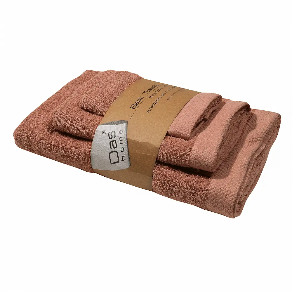 DAS HOME Σετ Πετσέτες 3τεμαχίων Best 0654 Τερακότα 530708180654