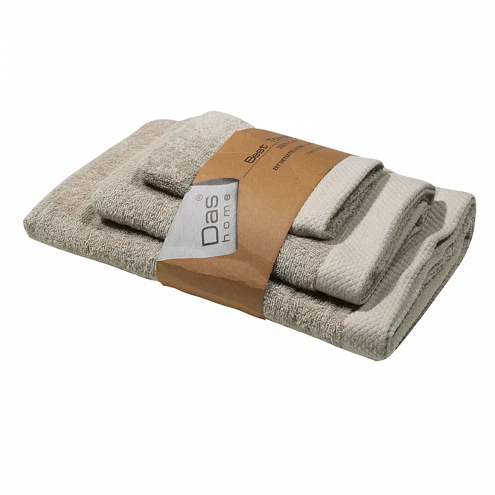 DAS HOME Σετ Πετσέτες 3τεμαχίων Best 0656 Μπεζ 530708180656