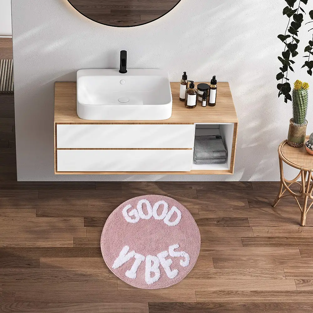 DAS HOME Ταπέτο Φ.60 0681 Λευκό, Ροζ 420760900681