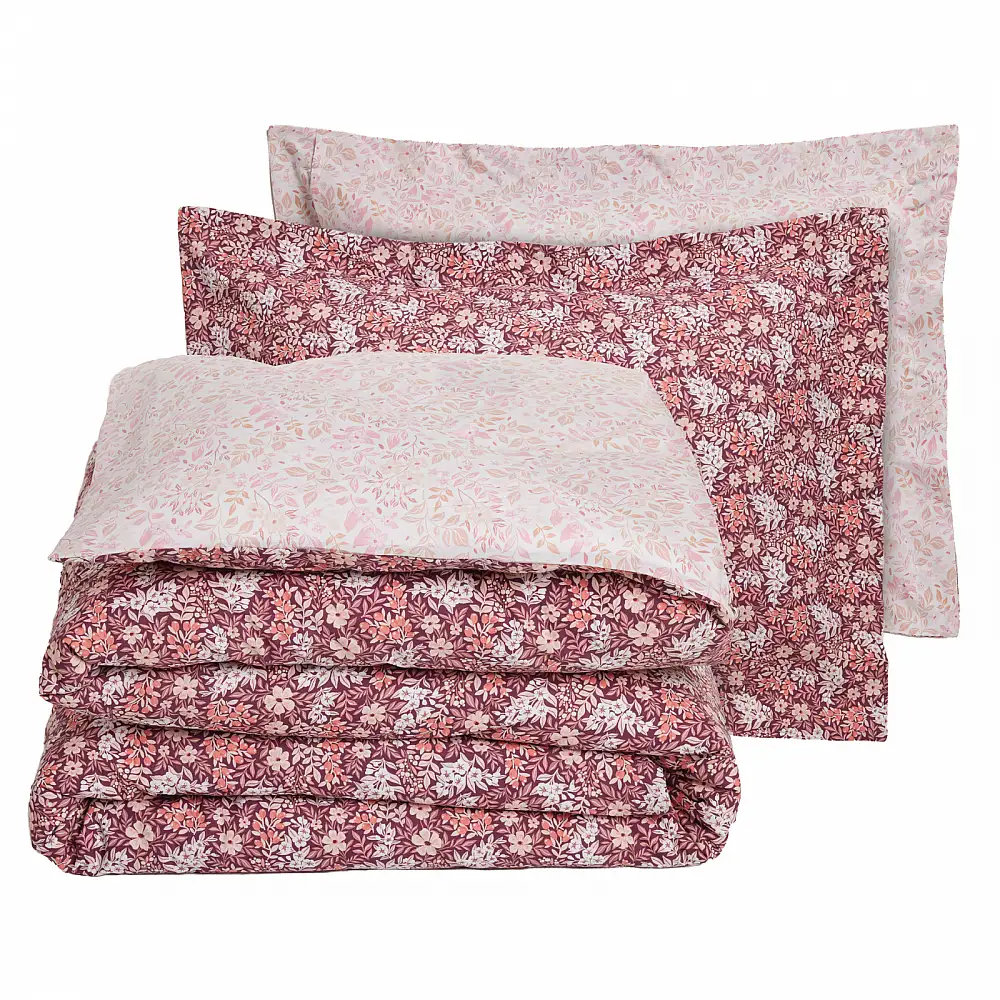 DAS HOME Σετ Υπέρδιπλα Σεντόνια με Λάστιχο - Casual Bordeaux & Nude 502106205433