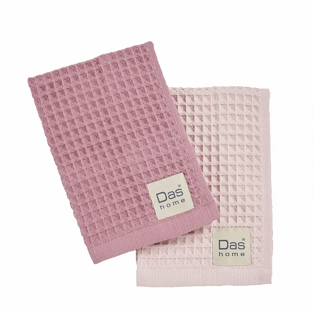 DAS HOME Σετ 2τμχ Ποτηρόπανα 40x60 σε Nude και Ροζ Χρώμα 527040600803