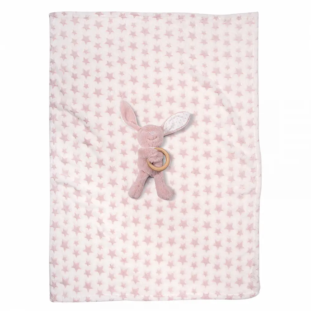 GREENWICH POLO CLUB Κουβέρτα Αγκαλιάς Fleece Essential σε Ροζ & Λευκό 220511708845